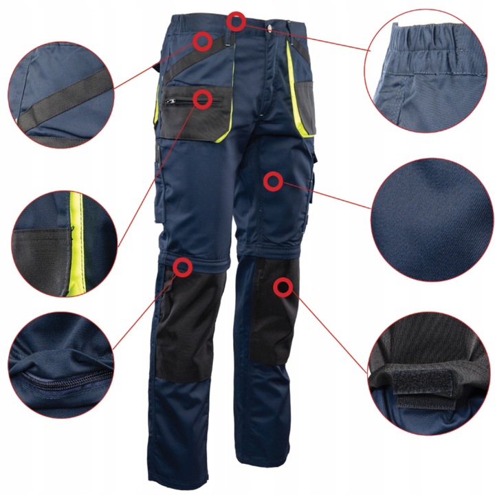 SPODNIE robocze do pasa ODPINANE NOGAWKI 54 Męskie