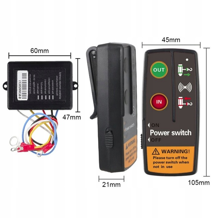 ZDALNE BEZPRZEWODOWE STEROWANIE WYCIĄGARKI WINDY WCIĄGARKI 12V 24V PILOT