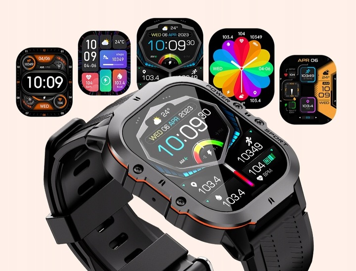 SMARTWATCH MĘSKI C26 AMOLED MENU PL WODOODPORNE KROKOMIERZ watch ZEGAREK