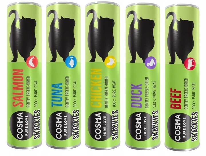 Cosma Original Snackies Mix smaków 116g Przysmak dla kota 100% mięsa