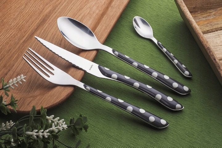 AMEFA 24 MODERN KOLOROWE SZTUĆCE ZESTAW KOMPLET ECLAT SZARY GRAFIT POIS