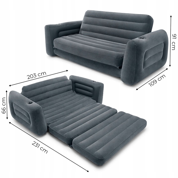 Intex DUUŻA sofa dmuchana 203x224x66 cm NEW 2025