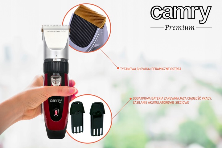 MASZYNKA Camry CR 2821 DO STRZYŻENIA PSÓW ZWIERZĄT