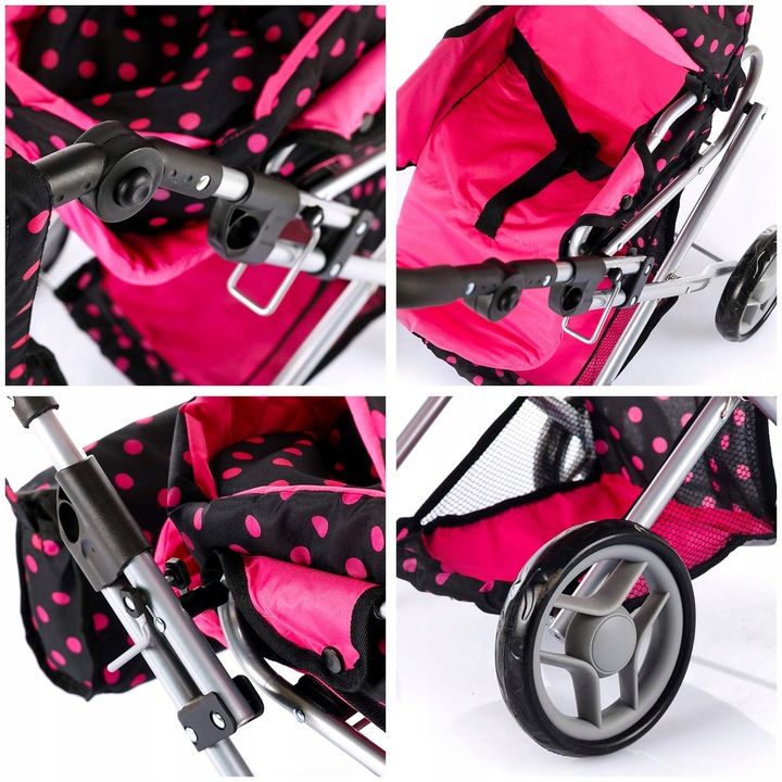 WÓZEK DLA LALEK GŁĘBOKI SPACERÓWKA GONDOLA 3w1 KINDERPLAY TORBA POŚCIEL