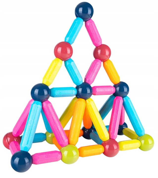 KLOCKI MAGNETYCZNE EDUKACYJNE DUŻE 84 ELEMENTY KONSTRUKCYJNE ZESTAW