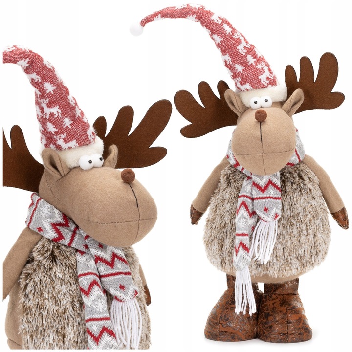 RENIFER ŚWIĄTECZNY STOJĄCY POD CHOINKĘ 73cm OZDOBA DEKORACJA ŚWIĄTECZNA