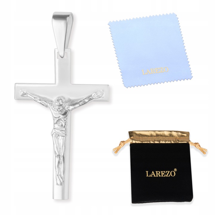 Zawieszka Srebrna Krzyżyk do Łańcuszka Jezus Krzyż z Chrystusem SREBRO 925