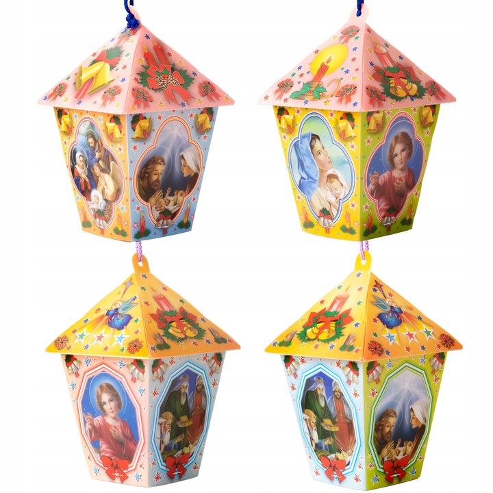 LAMPION ADWENTOWY DLA DZIECI ŚWIECĄCY LED MULTIKOLOR NA RORATY + Baterie