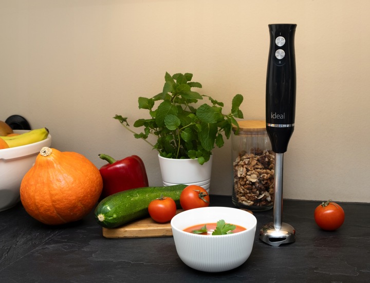 Blender ręczny Stalowe ostrza 800W Tryb PULSACYJNY Ideal IK1001 czarny