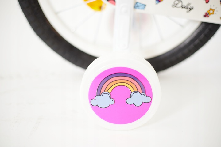 Rower 16" cali dziecięcy dla dziewczynki fotelik, kółka boczne,frędzle,kosz