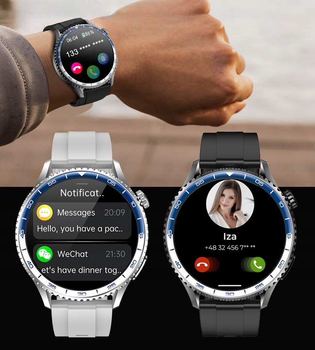 ZEGAREK SMARTWATCH EKG LATARKA AMOLED POMIAR GLUKOZY CIŚNIENIOMIERZ HRV