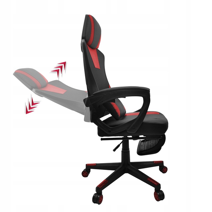 FOTEL GAMINGOWY DLA GRACZA BIUROWY KOMPUTEROWY OBROTOWY PODNÓŻEK KG100 B&R