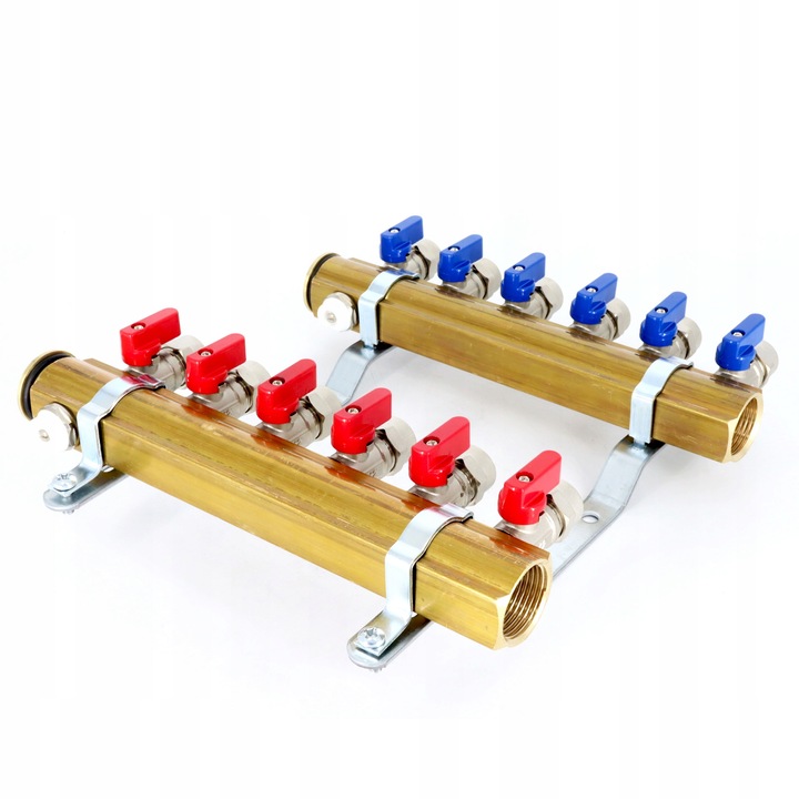 Rozdzielacz C.O. 6 obwodów zaworki PEX odpowietrzniki DO GRZEJNIKÓW