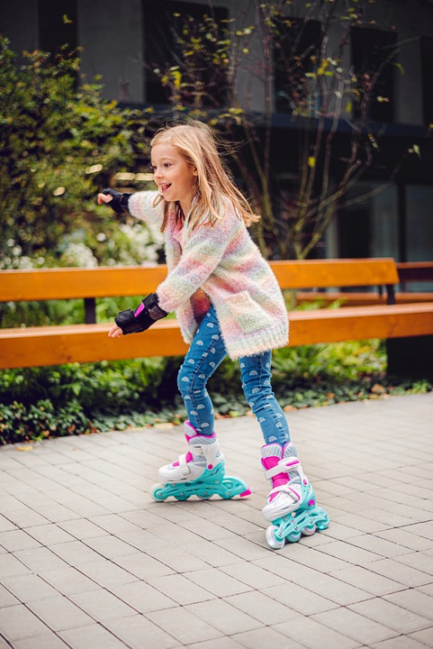 Rolki Wrotki Regulowane 3w1 RAVEN Loret Mint 27-30 Kółka LED