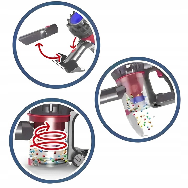 ODKURZACZ PIONOWY DLA DZIECI BEZPRZEWODOWY Z FUNKCJĄ SSANIA DŹWIĘKIEM 4w1