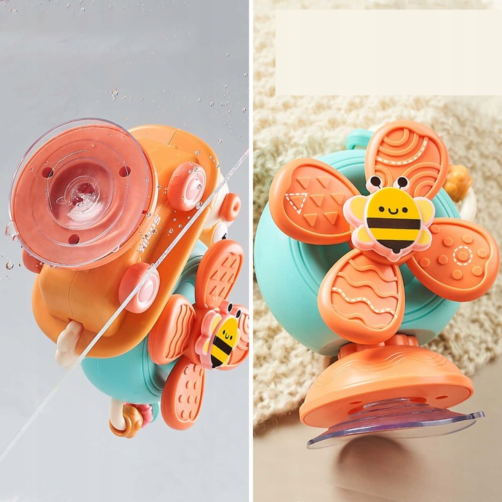 ŚLIMAK SENSORYCZNY JEŻDŻĄCY 4W1 SPINNER Z PRZYSSAWKĄ DLA DZIECI DO KĄPIELI