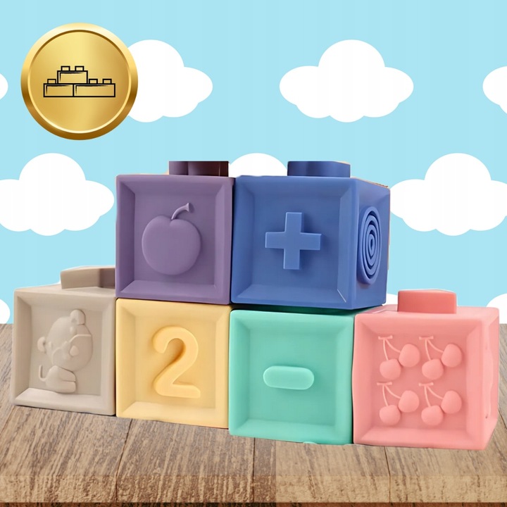 Miękkie kreatywne klocki sensoryczne dla niemowląt dzieci funkcja gryzaka