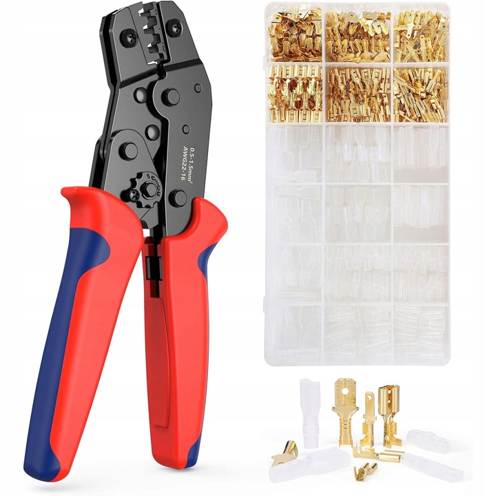 Zestaw Konektorów Samochodowych 450 Elementów z Zaciskarką