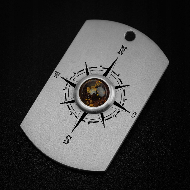 Nieśmiertelnik Tytanowy Naszyjnik Męski z GRAWEREM + ŁAŃCUSZEK i OPAKOWANIE