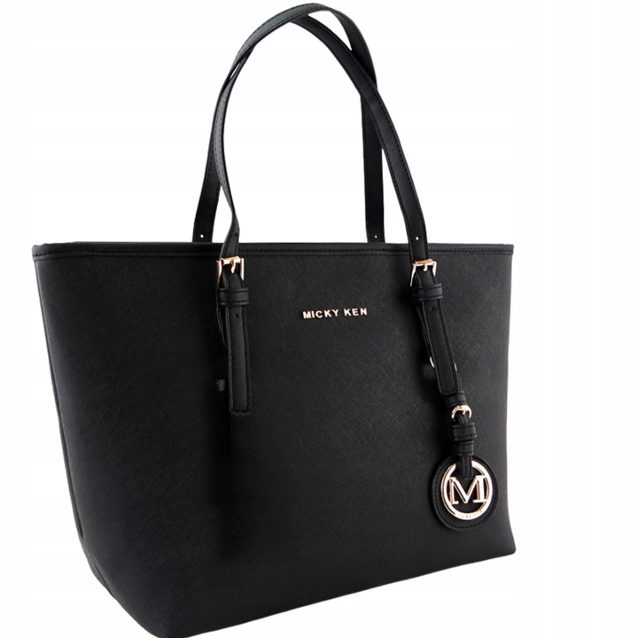 DAMSKA Czarna SKÓRZANA POJEMNA Miejska Klasyczna Na Ramię TORBA A4 TOREBKA