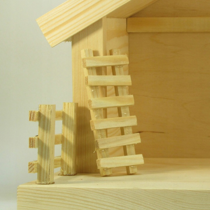 Szopka bożonarodzeniowa sosnowa +oświetlenie led