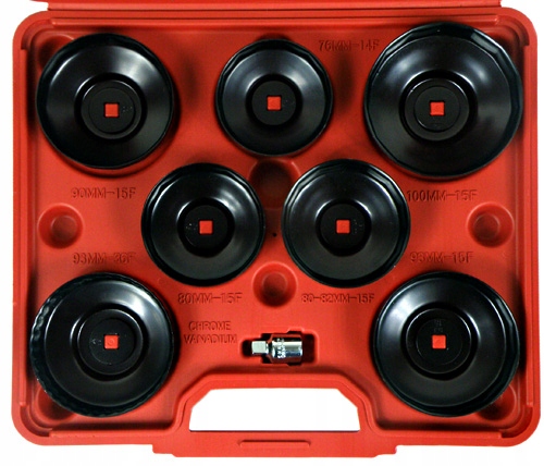 ZESTAW KLUCZY NASADEK W WALIZCE DO ODKRĘCANIA FILTRÓW OLEJU 15 ELEMENTÓW