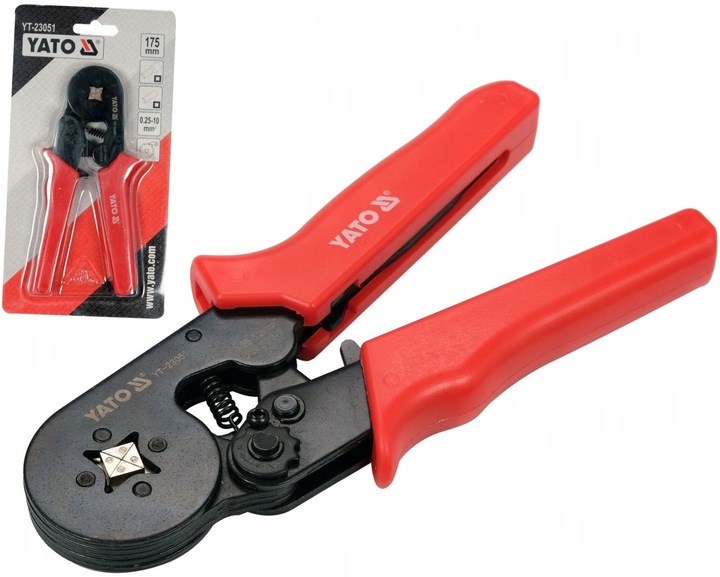 YATO SZCZYPCE DO ZACISKANIA KONEKTORÓW TULEJOWYCH 175mm 0,25-10mm YT-23051
