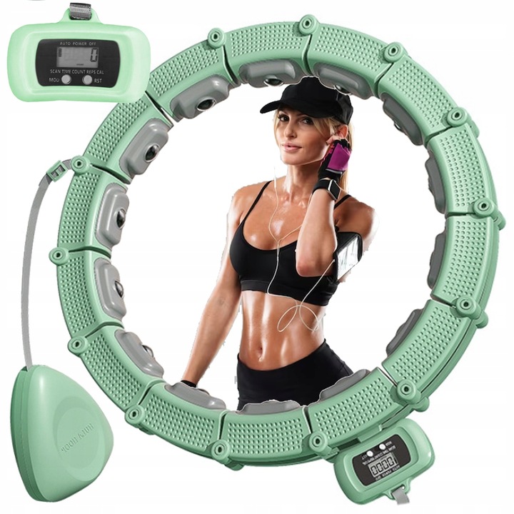 KOŁO HULA HOOP SMART MODUŁOWY MASAŻER CIAŁA Z WYPUSTKAMI I LICZNIKIEM LCD