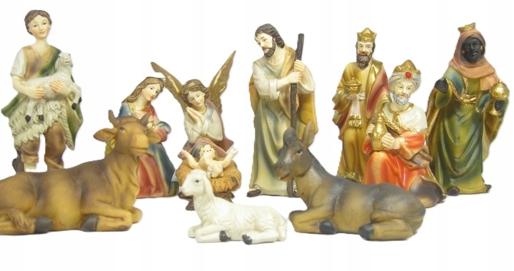 CUDOWNE Figurki do Szopki KOLOROWE, 11-części - maks. 7,0cm wysokie