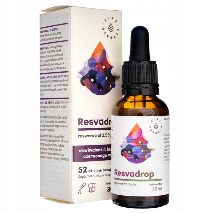 2x Aura Resvadrop Resveratrol Resweratrol Krople