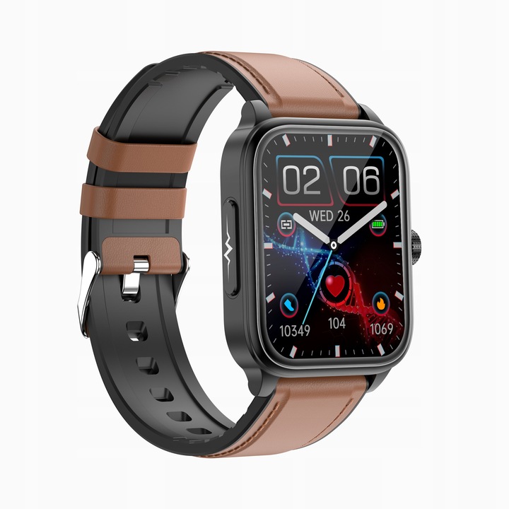 SMARTWATCH ZEGAREK TEMPERATURA CIAŁA POMIARU CUKRU GLUKOZA 3 PASKI HRV NFC