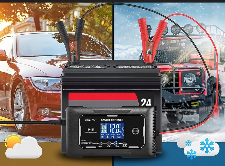 PROSTOWNIK DO AKUMULATORA AUTOMATYCZNY SMART 12/24V ŁADOWARKA