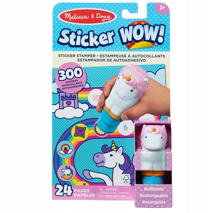 Sticker Wow stempel z naklejkami Jednorożec 32013 Melissa & Doug książeczka