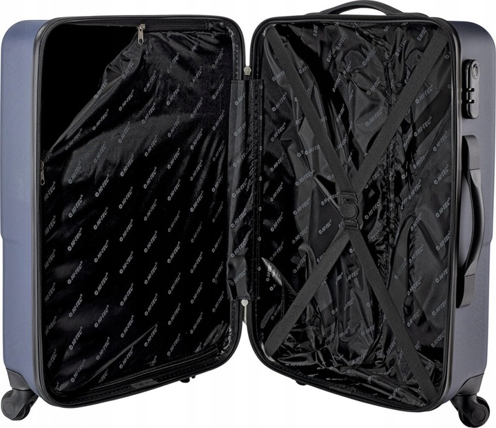 WALIZKA PODRÓŻNA NA KÓŁKACH TWARDA HI-TEC PORTO NAVY 60 L 63 x 45 x 26 cm