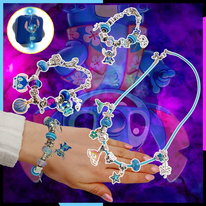 ZESTAW DO ROBIENIA BRANSOLETEK NASZYJNIKÓW Do Biżuterii STITCH LILO i STICH