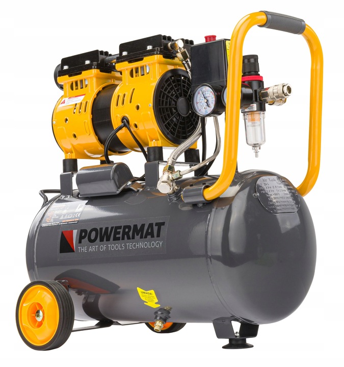 KOMPRESOR BEZOLEJOWY 24L SPRĘŻARKA 8 BAR 220l/min 230V SEPARATOR CICHY 59dB