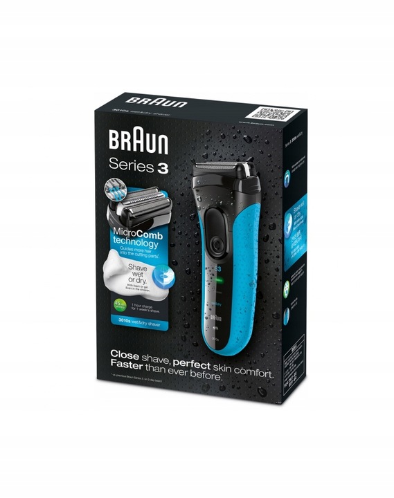 Golarka dla mężczyzn, Braun Series 3 3010s Wet&Dry Prezent na Walentynki
