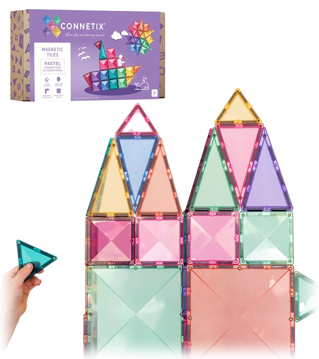 klocki magnetyczne Pastel Starter Pack 64 el. Connetix zestaw startowy