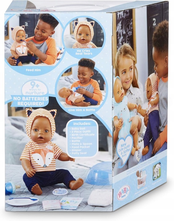 CHŁOPIEC INTERAKTYWNA LALKA BABY BORN - 9 FUNKCJI - NIE WYMAGA BATERII