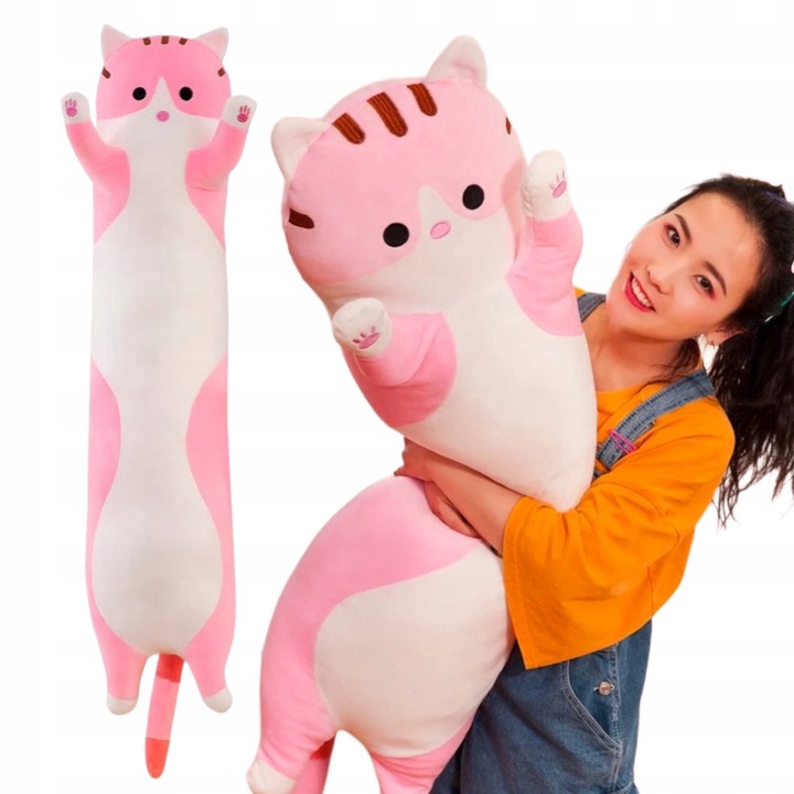 DŁUGI KOTEK KOT MASKOTKA PODUSZKA PLUSZAK 150CM XL