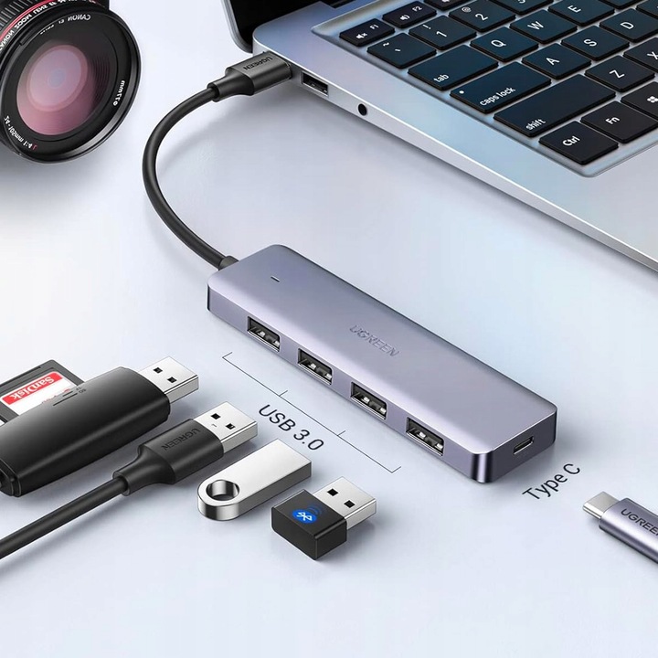 UGREEN ADAPTER HUB ROZDZIELACZ 4x USB 3.2 DO KOMPUTERA TRANSFER DO 5Gbps
