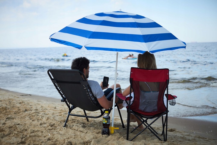 Parasol Plażowy Ogrodowy Łamany Filtr UV 50 + Pokrowiec Captain Mike