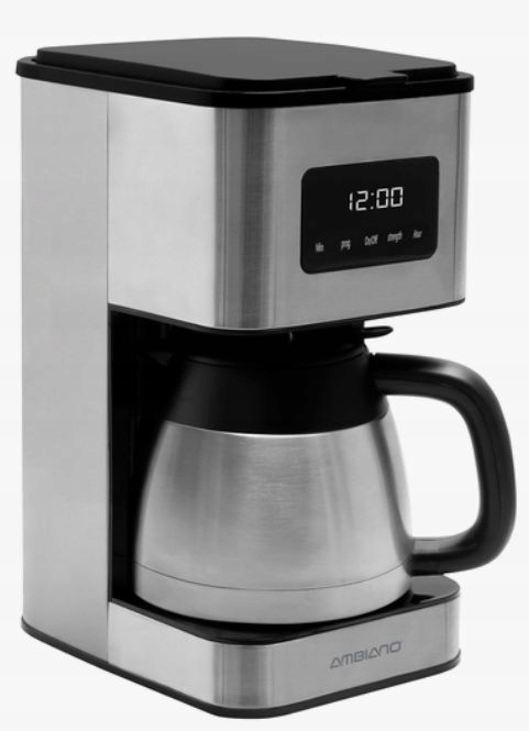 Ekspres Przelewowy AMBIANO 900W 1.0L Programator Stali Nierdzewna DOTYKOWY