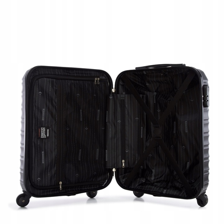 WITTCHEN mała walizka z ABS-u z żebrowaniem czarna