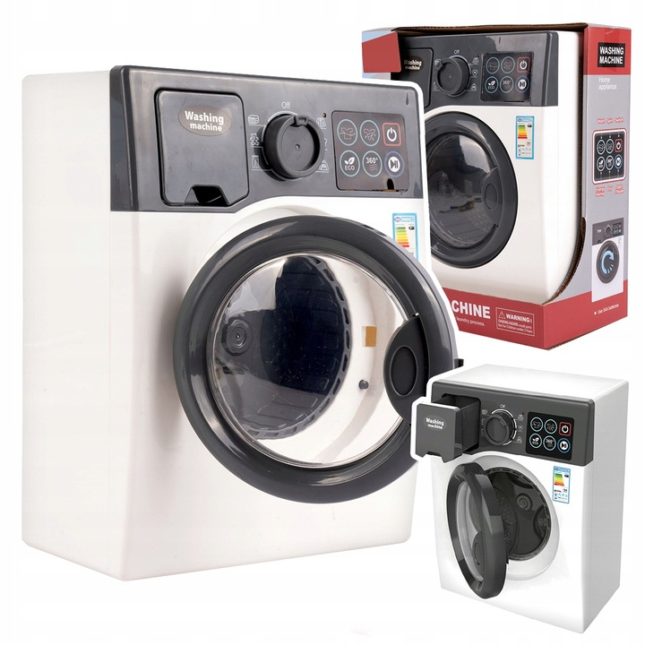 PRALKA AUTOMATYCZNA DLA DZIECI INTERAKTYWNA DŹWIĘKI LED OTWIERANA BĘBEN AGD