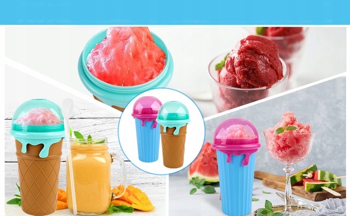 500ML SLUSHY KUBEK DO ROBIENIA LODÓW SORBETÓW SLUSHY GRANITY Duża Pojemność
