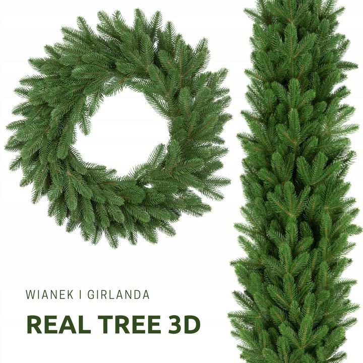 Girlanda Jodła 3D 100% PE gęsta jak naturalna 110 cm świąteczna dekoracja