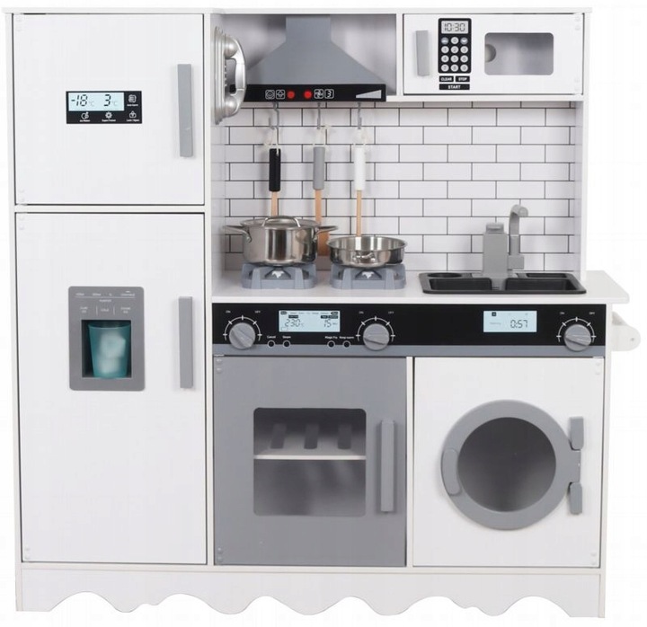 WIELKA DREWNIANA KUCHNIA DŹWIĘK ŚWIATŁO KRAN WODA DLA DZIECI WODA Z KRANU