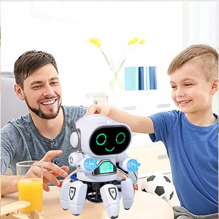 INTERAKTYWNY TAŃCZĄCY ROBOT DISCO LED DLA DZIECI tańczy na 6 nogach PREZENT