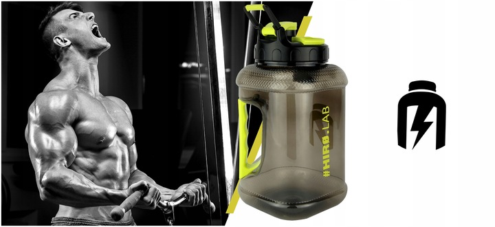 WATER JUG NA WODĘ BIDON BUTELKA Z MIARKĄ 1,89l WBUDOWANY POJEMNIK hiro